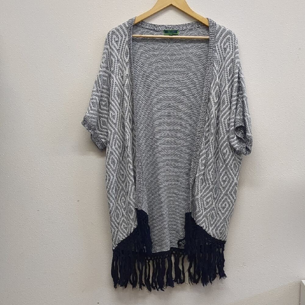 C. Wonder Light Gray Open-Front Sweater With Frin… - image 2